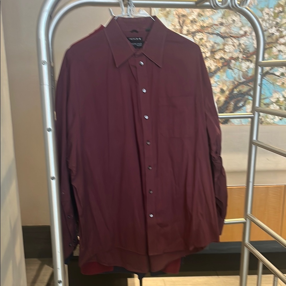 Men's Kennneth Cole 17 1/2 stretch Burgundy Shirt